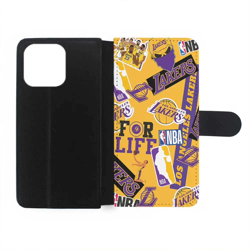 NBA Los Angeles Lakers Pride iPhone 15 Case-Flip Wallet Case-Xtracase