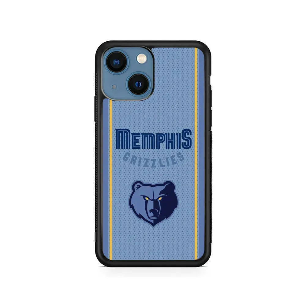 NBA Memphis Grizzlies Jersey iPhone 13 Mini Case-Rubber / Black (2D Case)-Xtracase