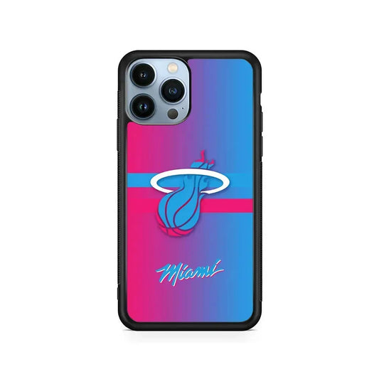 NBA Miami Heat Spectrum iPhone 15 Pro Max Case-Rubber / Black (2D Case)-Xtracase