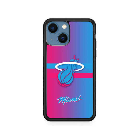 NBA Miami Heat Spectrum iPhone 15 Case-Rubber / Black (2D Case)-Xtracase