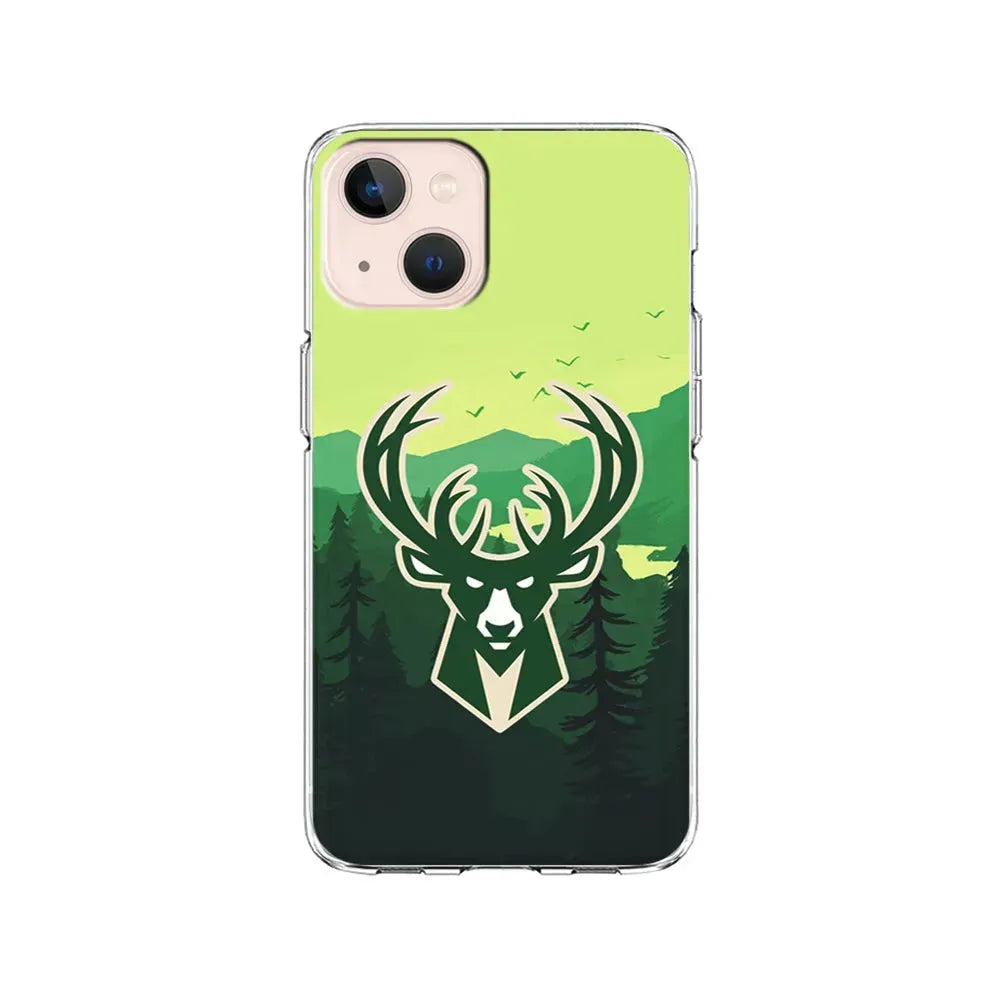 NBA Milwaukee Bucks Forest iPhone 13 Mini Case-Clear Soft Case-Xtracase