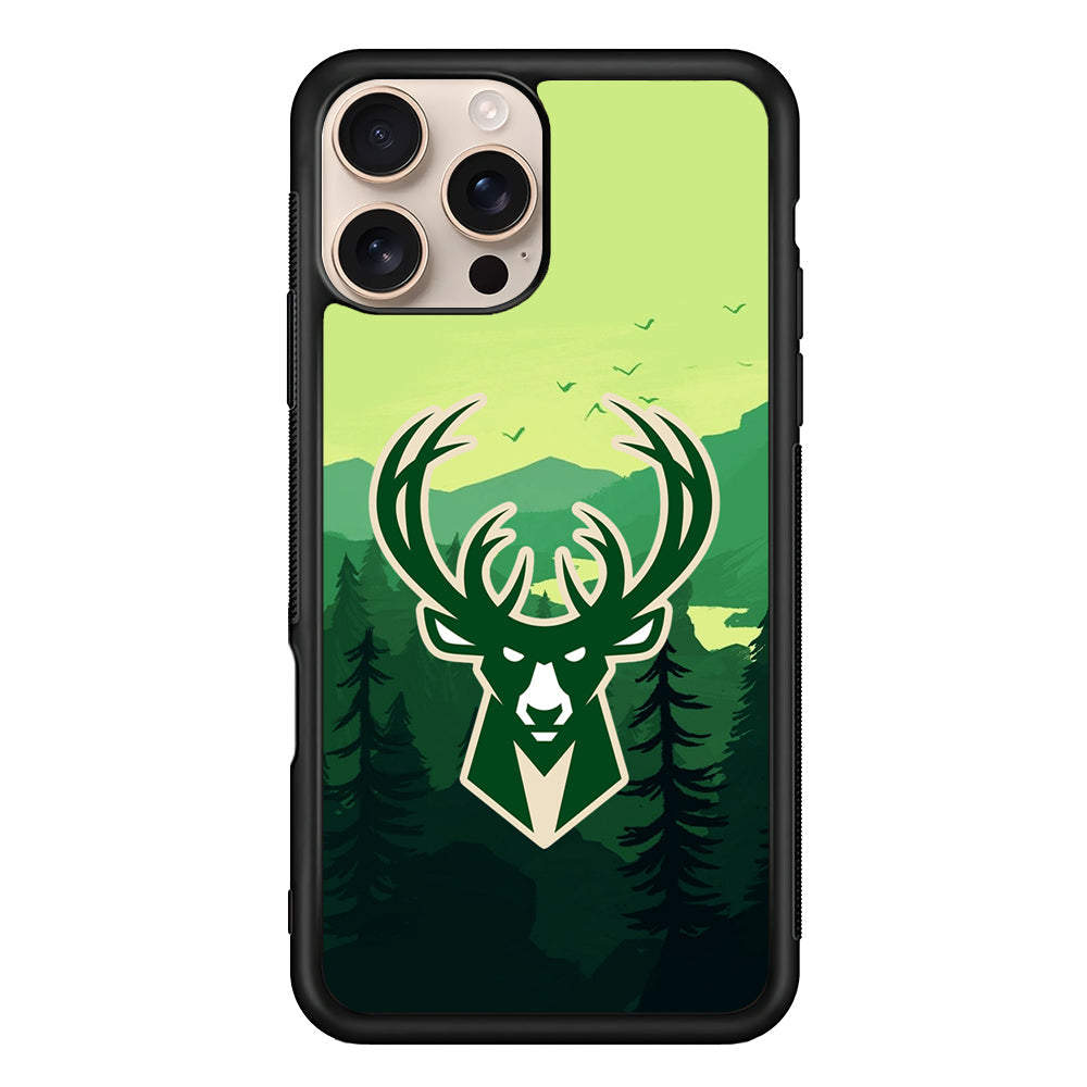 NBA Milwaukee Bucks Forest iPhone 16 Pro Max Case - iPhone 16 Pro Max