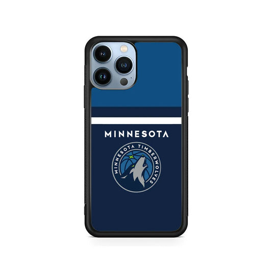 NBA Minnesota Timberwolves Jersey iPhone 13 Pro Case-Rubber / Black (2D Case)-Xtracase