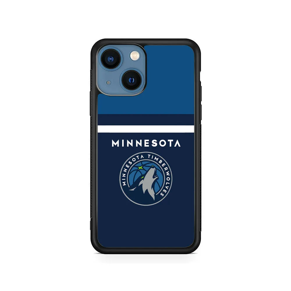 NBA Minnesota Timberwolves Jersey iPhone 15 Case-Rubber / Black (2D Case)-Xtracase