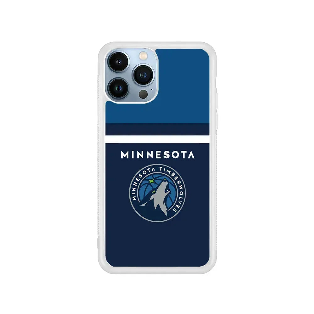 NBA Minnesota Timberwolves Jersey iPhone 15 Pro Max Case-Rubber / White (2D Case)-Xtracase