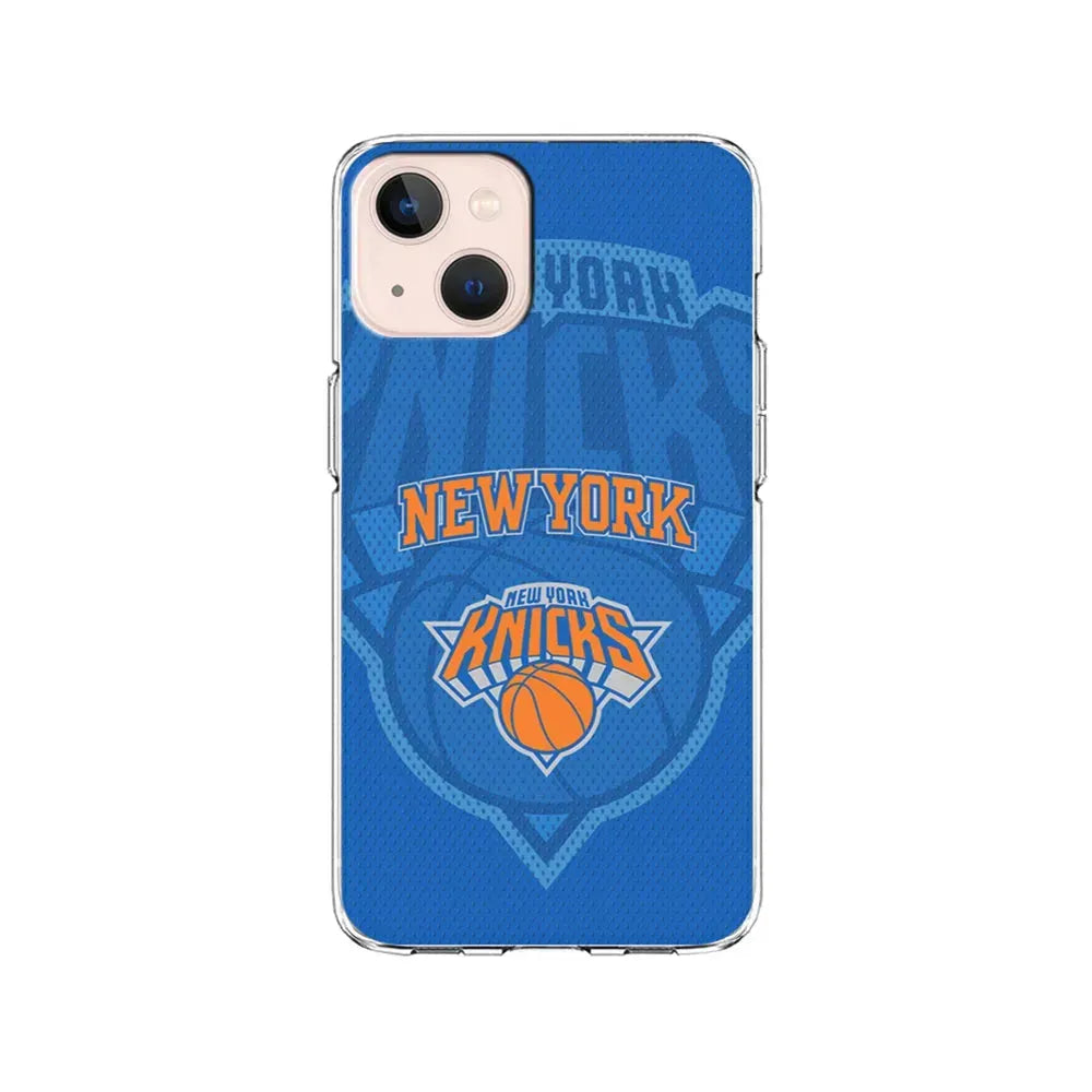 NBA New York Knicks Blue Patern iPhone 13 Mini Case-Clear Soft Case-Xtracase