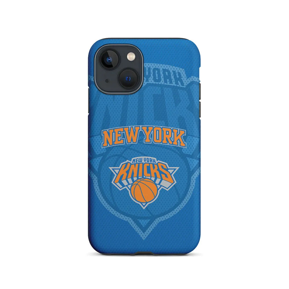 NBA New York Knicks Blue Patern iPhone 15 Case-2 in 1 Tough Case-Xtracase