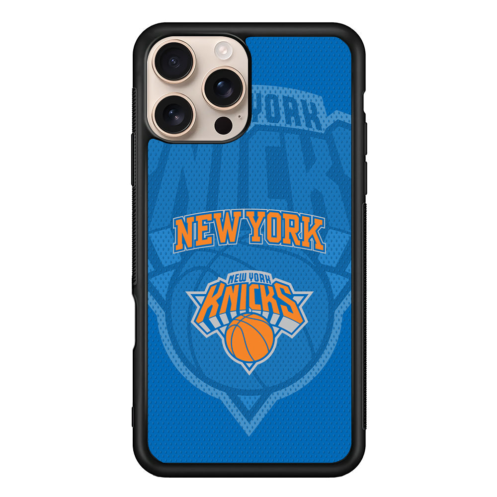 NBA New York Knicks Blue Patern iPhone 16 Pro Max Case - iPhone 16 Pro Max