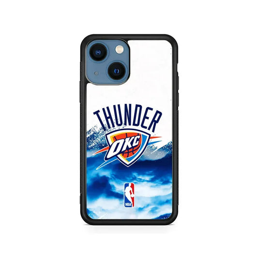 NBA Oklahoma City Thunder Team iPhone 13 Mini Case-Rubber / Black (2D Case)-Xtracase