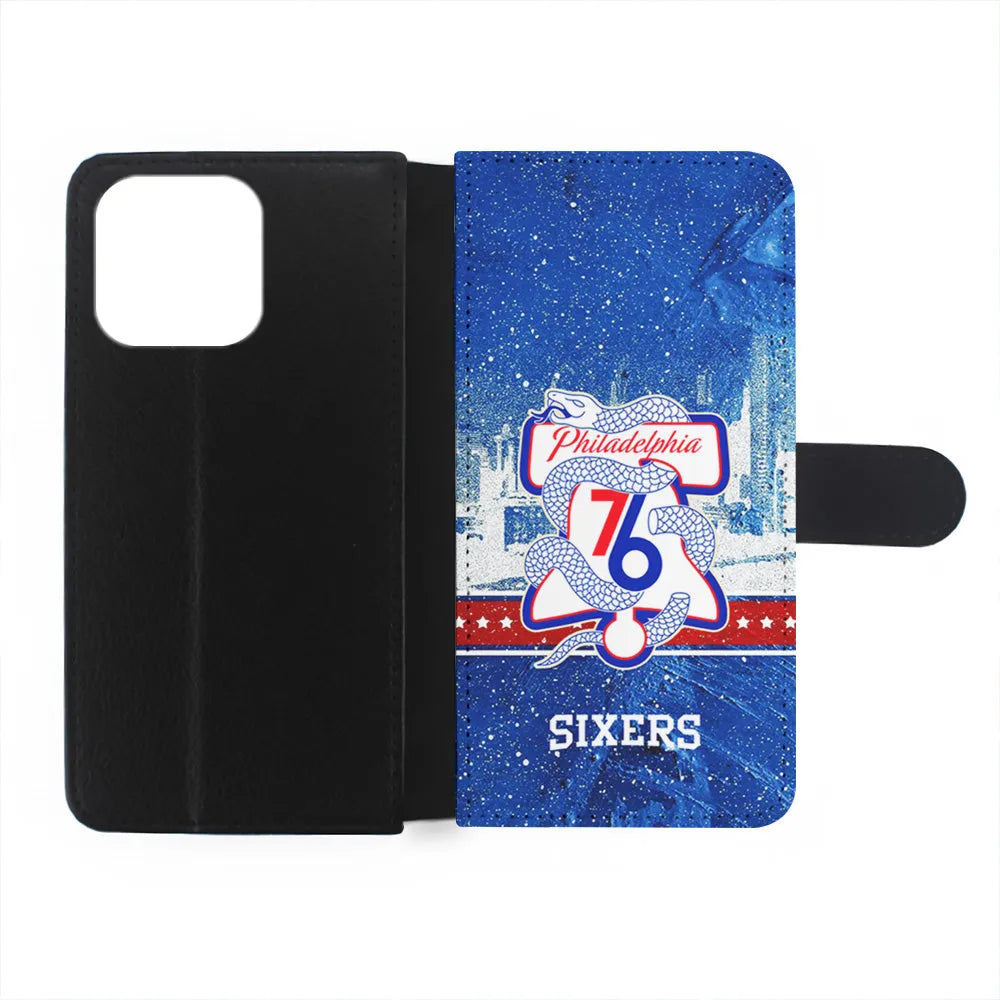 NBA Philadelphia 76ers Sixers iPhone 13 Pro Case-Flip Wallet Case-Xtracase