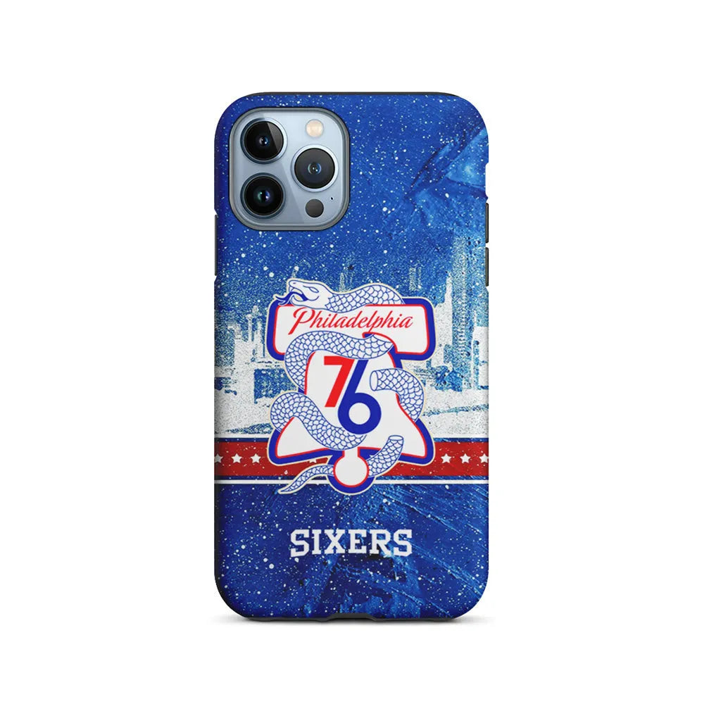NBA Philadelphia 76ers Sixers iPhone 13 Pro Case-2 in 1 Tough Case-Xtracase