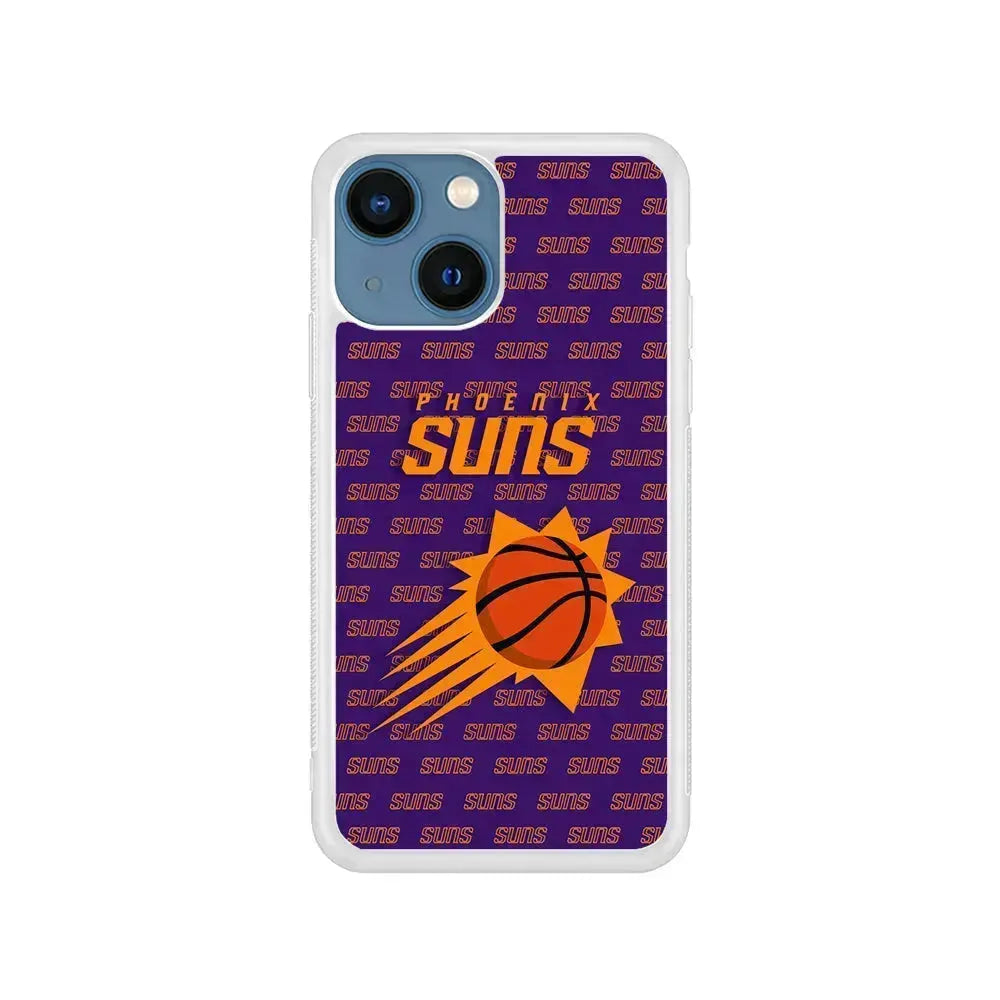 NBA Phoenix Suns Pattern iPhone 13 Mini Case-Rubber / White (2D Case)-Xtracase