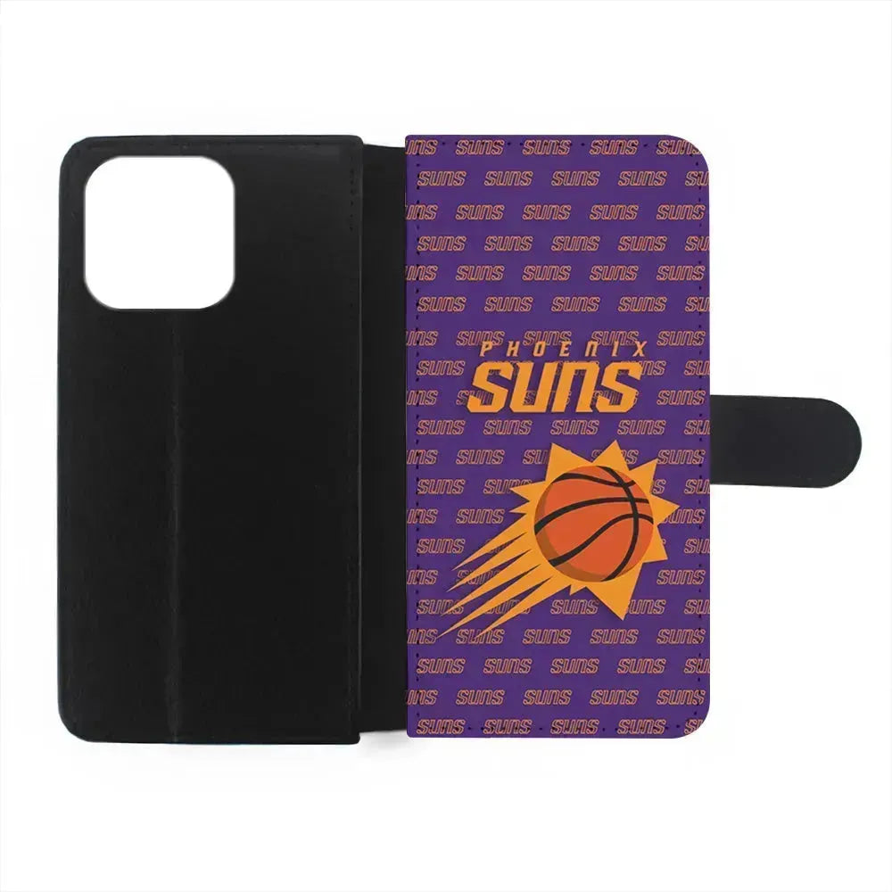 NBA Phoenix Suns Pattern iPhone 13 Mini Case-Flip Wallet Case-Xtracase