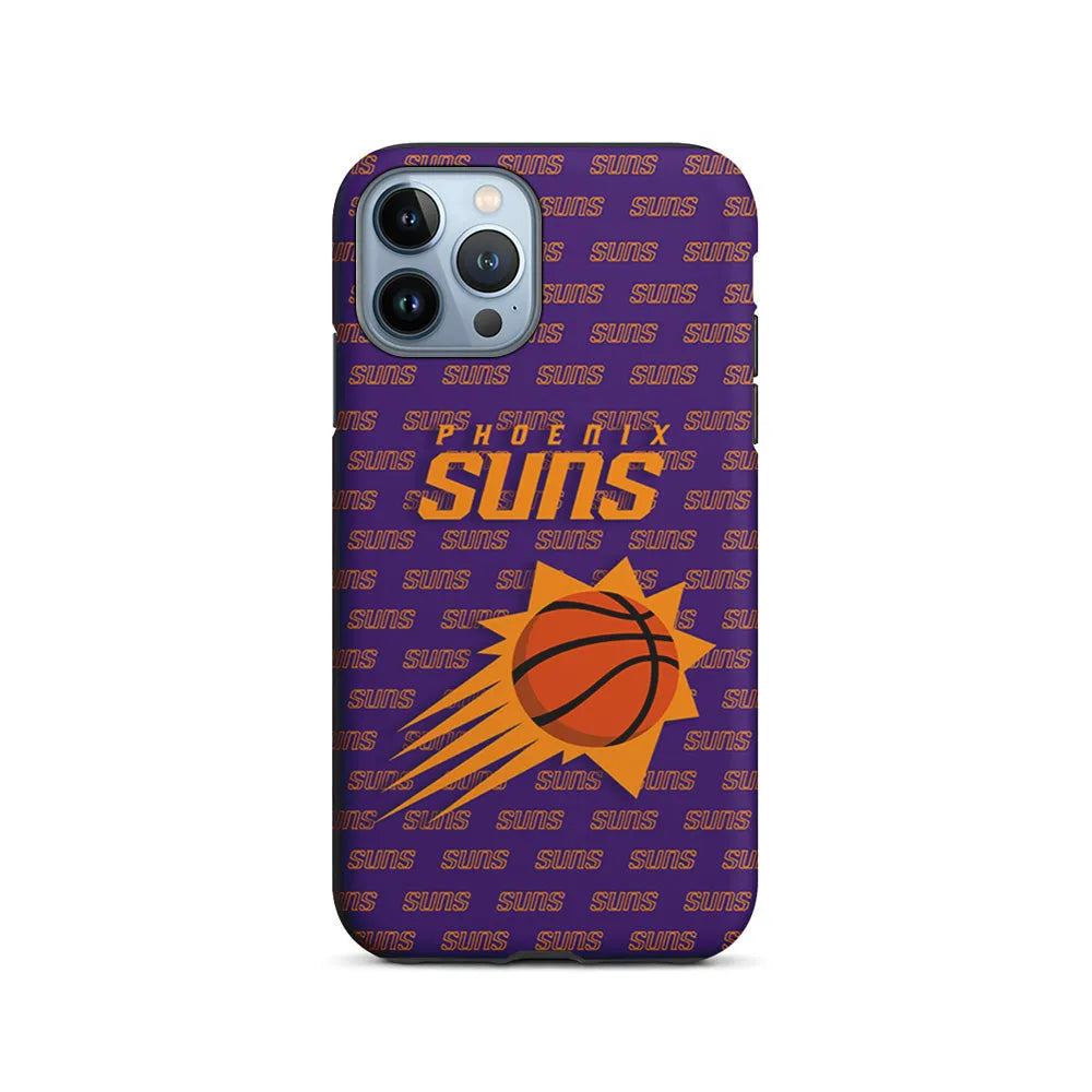 NBA Phoenix Suns Pattern iPhone 13 Pro Case-2 in 1 Tough Case-Xtracase