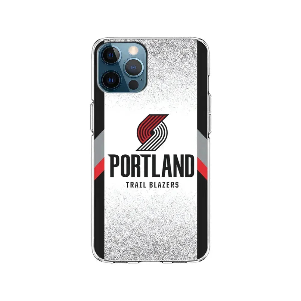 NBA Portland Trail Blazers Silver iPhone 15 Pro Max Case-Clear Soft Case-Xtracase
