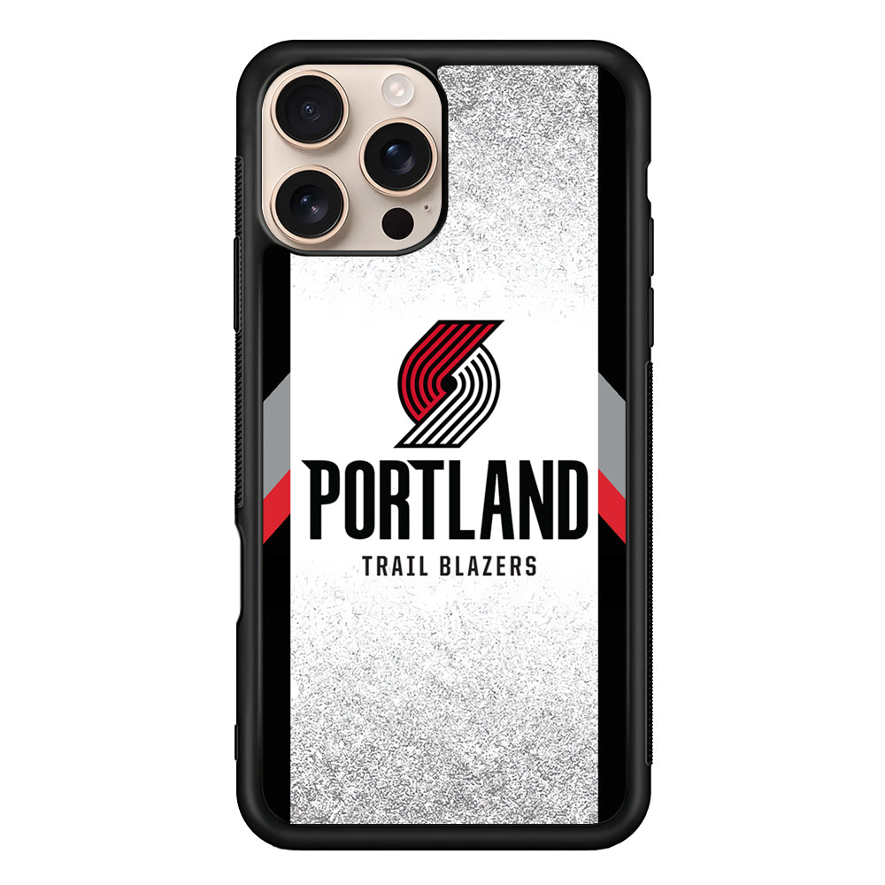 NBA Portland Trail Blazers Silver iPhone 16 Pro Max Case - iPhone 16 Pro Max