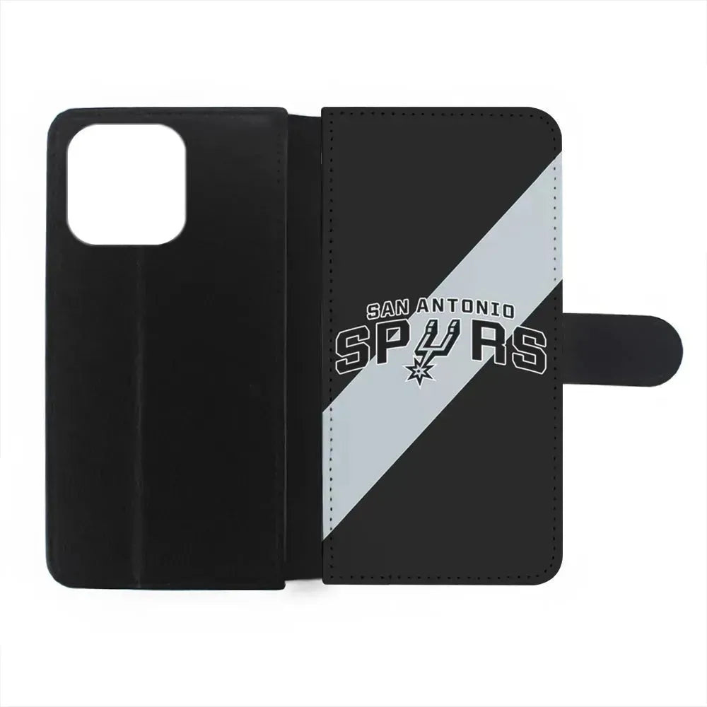 NBA San Antonio Spurs Stripe iPhone 15 Pro Max Case-Flip Wallet Case-Xtracase