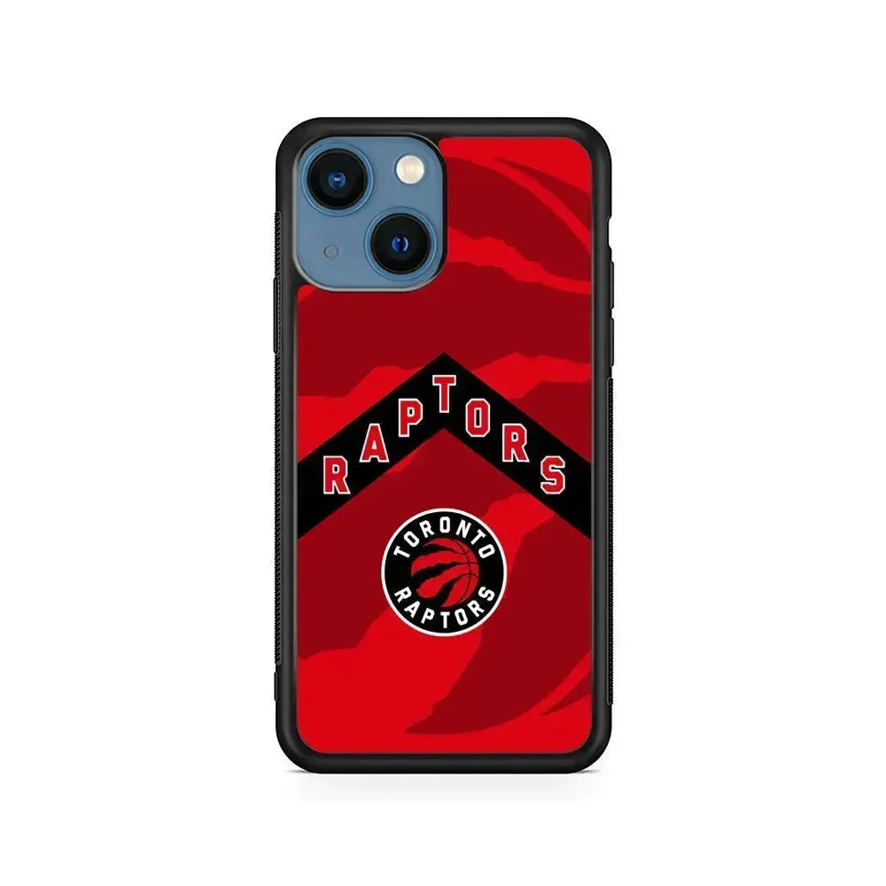 NBA Toronto Raptors Red iPhone 13 Mini Case-Rubber / Black (2D Case)-Xtracase