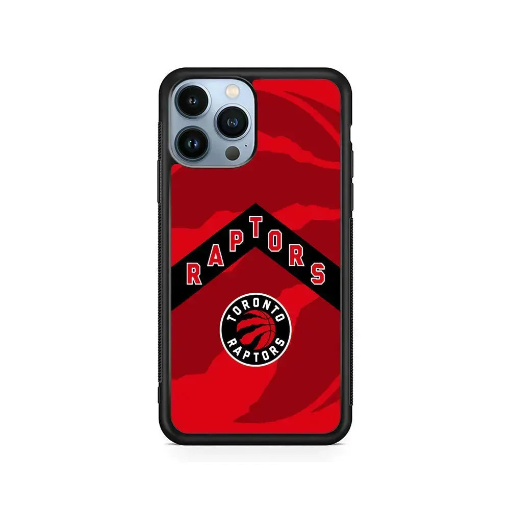 NBA Toronto Raptors Red iPhone 15 Pro Max Case-Rubber / Black (2D Case)-Xtracase