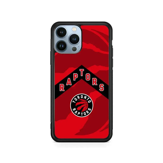 NBA Toronto Raptors Red iPhone 15 Pro Max Case-Rubber / Black (2D Case)-Xtracase