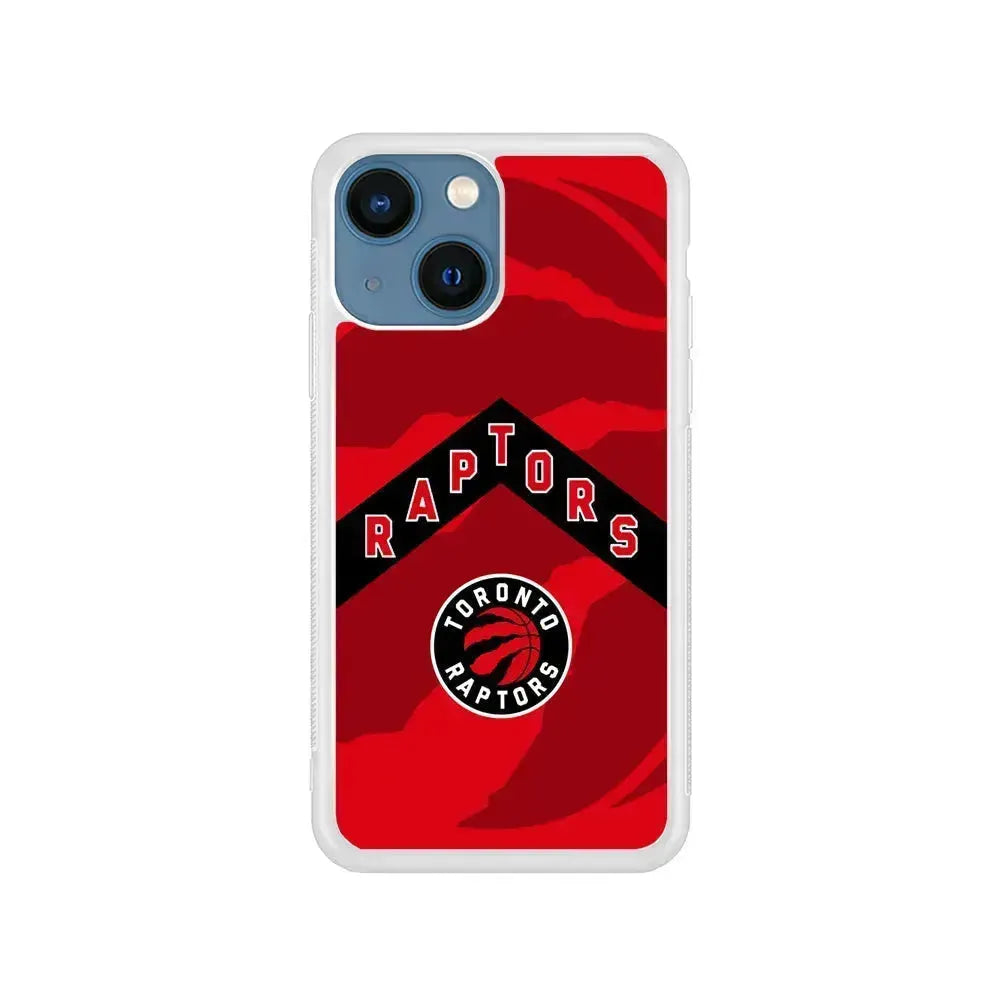 NBA Toronto Raptors Red iPhone 13 Mini Case-Rubber / White (2D Case)-Xtracase