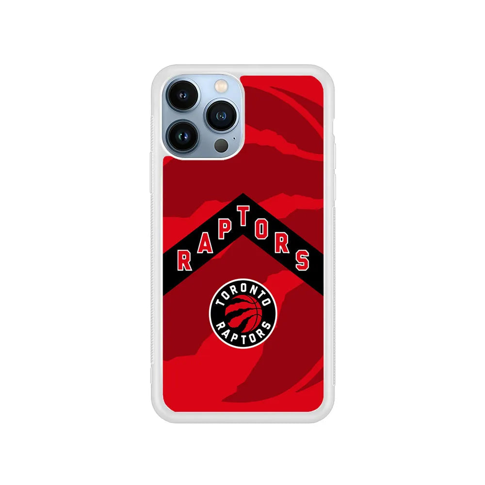 NBA Toronto Raptors Red iPhone 13 Pro Max Case-Rubber / White (2D Case)-Xtracase