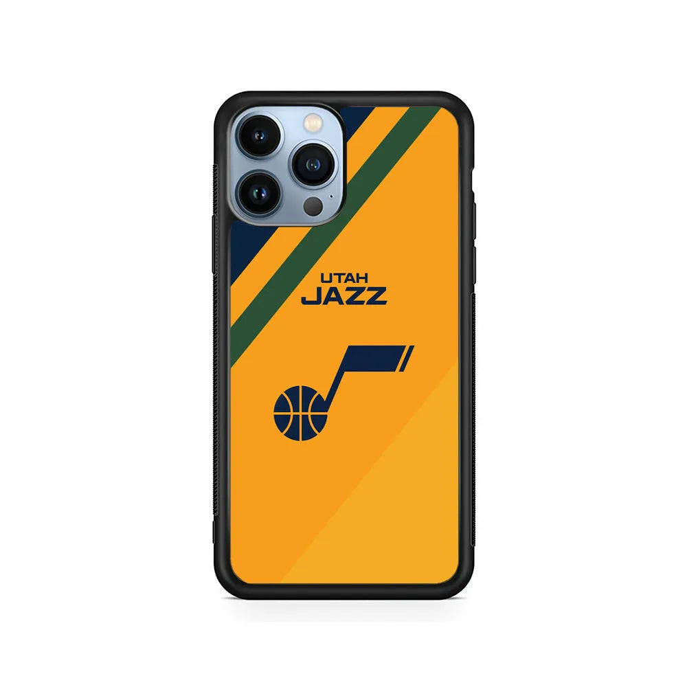 NBA Utah Jazz Logo iPhone 13 Pro Case-Rubber / Black (2D Case)-Xtracase