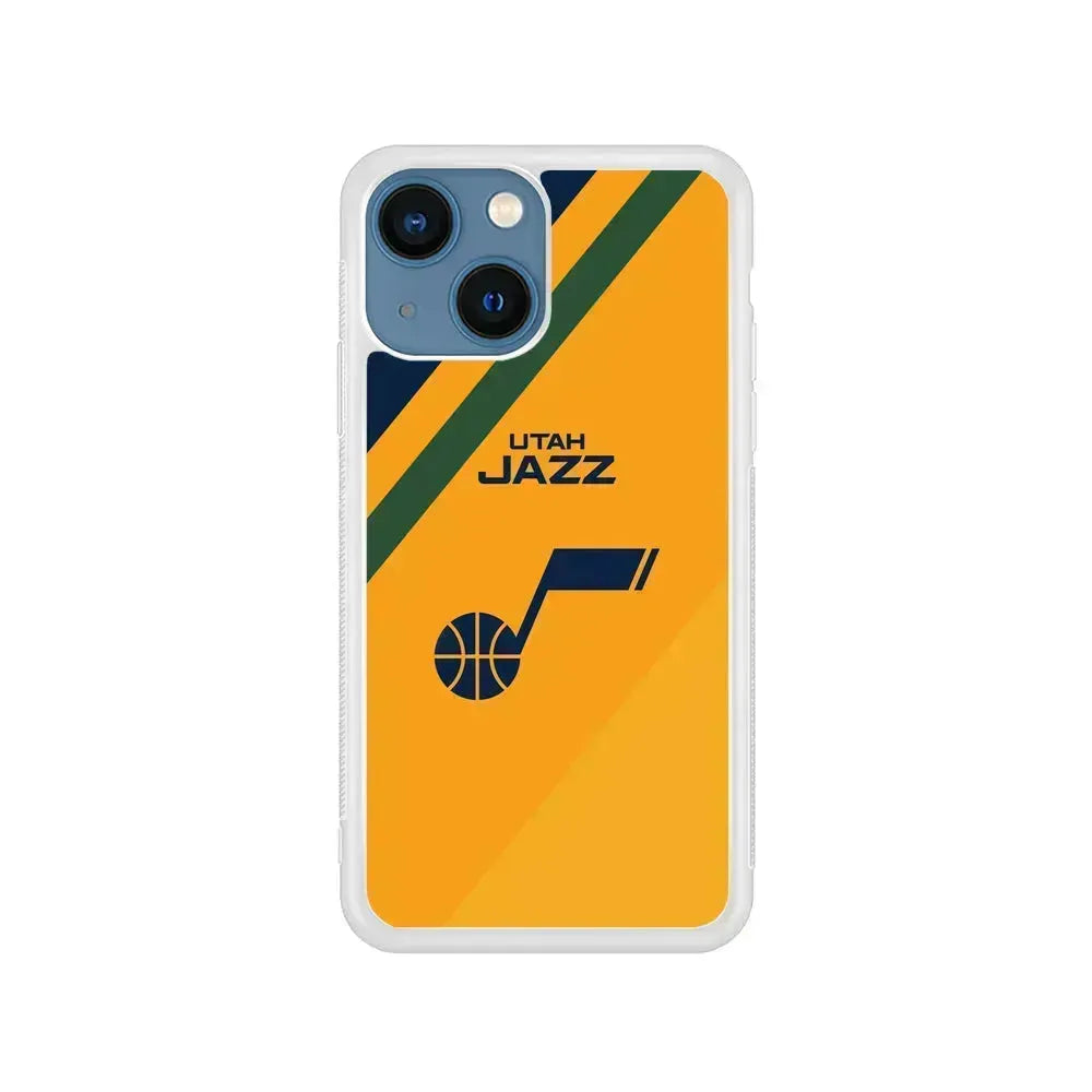 NBA Utah Jazz Logo iPhone 13 Mini Case-Rubber / White (2D Case)-Xtracase