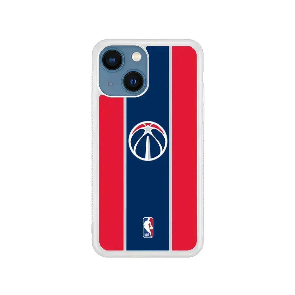 NBA Washington Wizards Stripe iPhone 13 Mini Case-Rubber / White (2D Case)-Xtracase