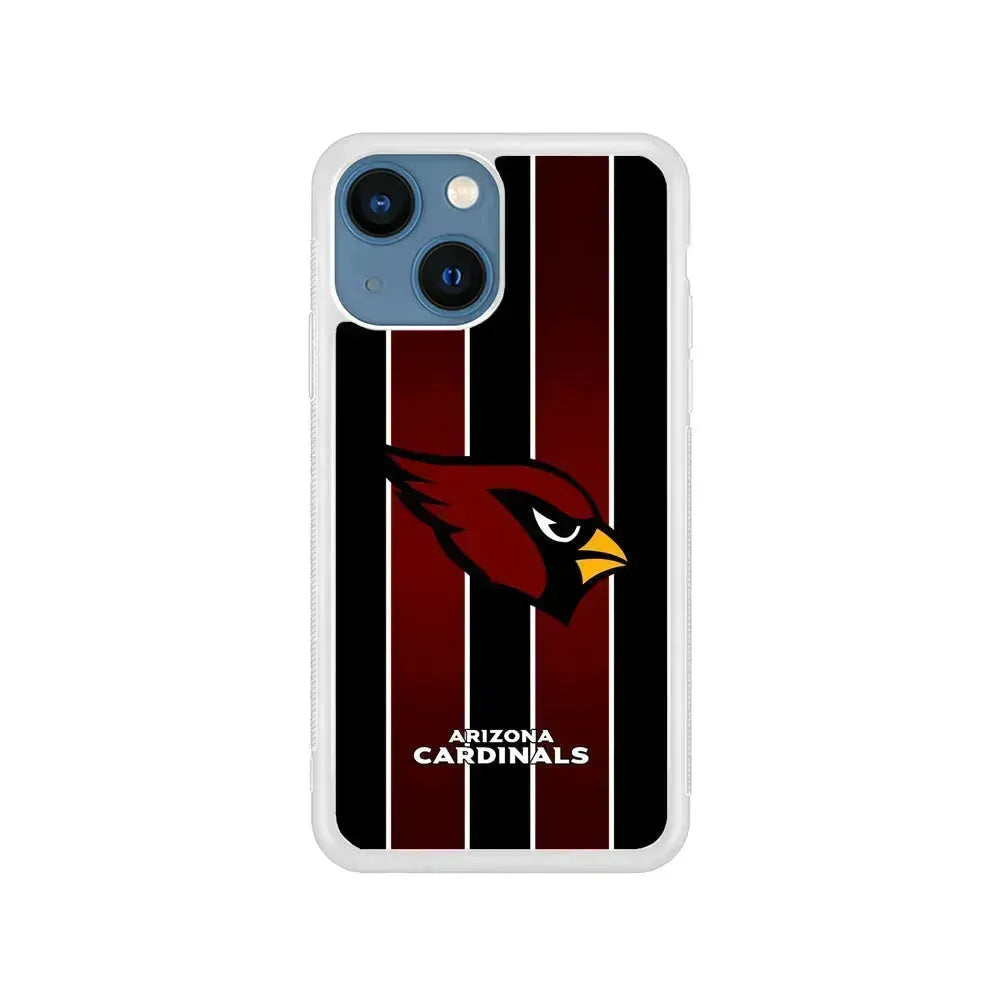 NFL Arizona Cardinals Strike Line iPhone 13 Mini Case-Rubber / White (2D Case)-Xtracase