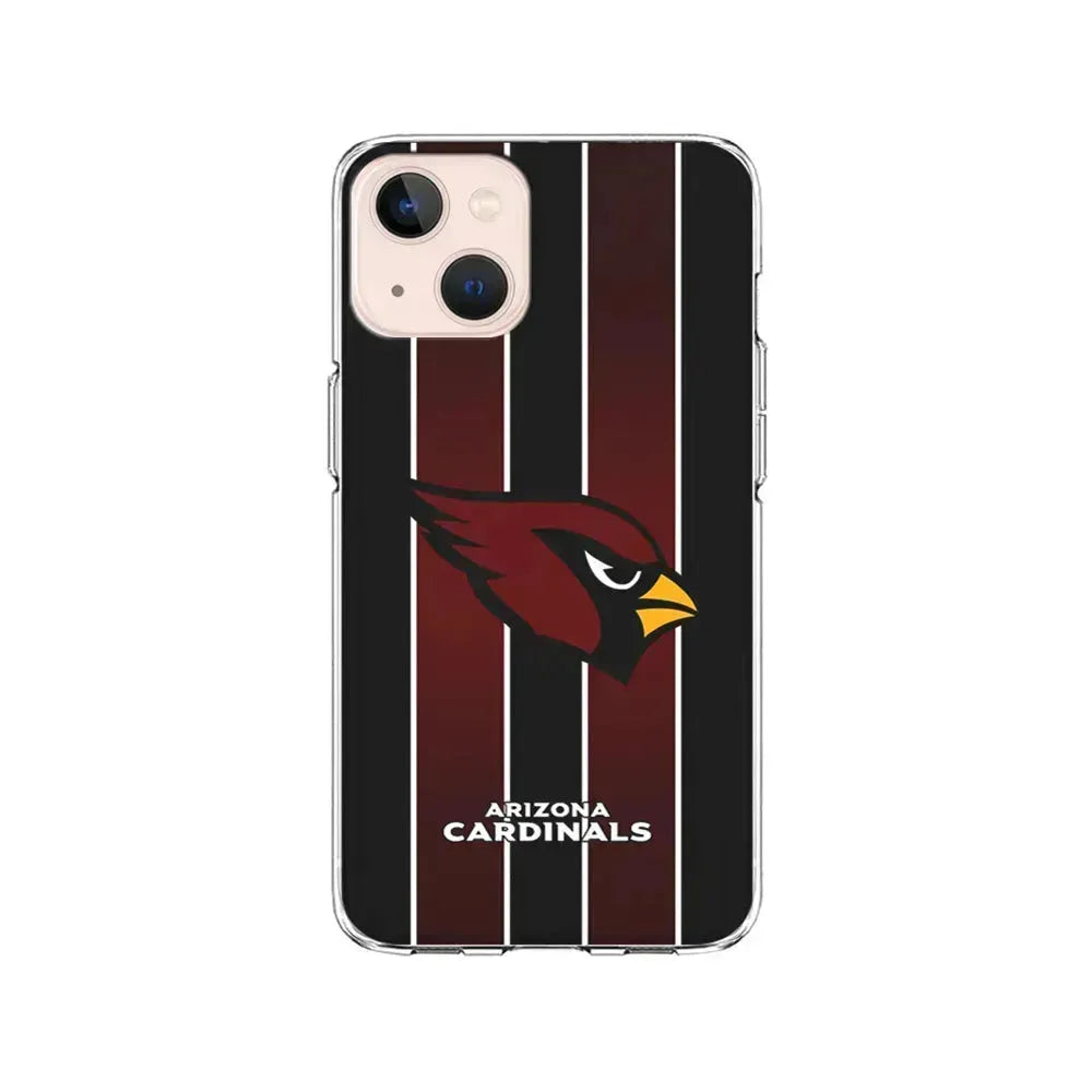 NFL Arizona Cardinals Strike Line iPhone 13 Mini Case-Clear Soft Case-Xtracase