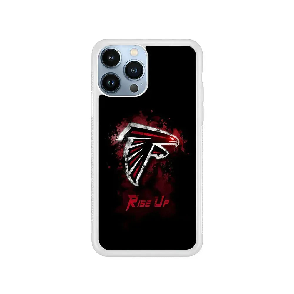NFL Atlanta Falcons Rise Up iPhone 15 Pro Max Case-Rubber / White (2D Case)-Xtracase