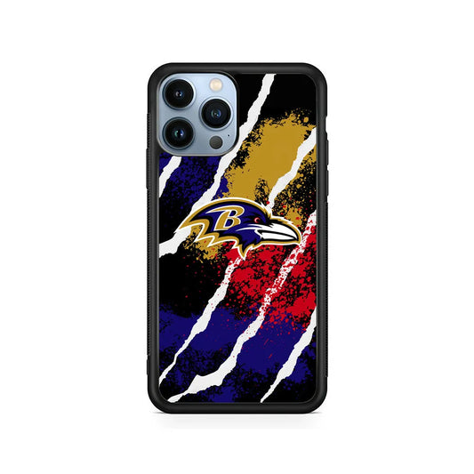 NFL Baltimore Ravens Color Spots iPhone 13 Pro Max Case-Rubber / Black (2D Case)-Xtracase