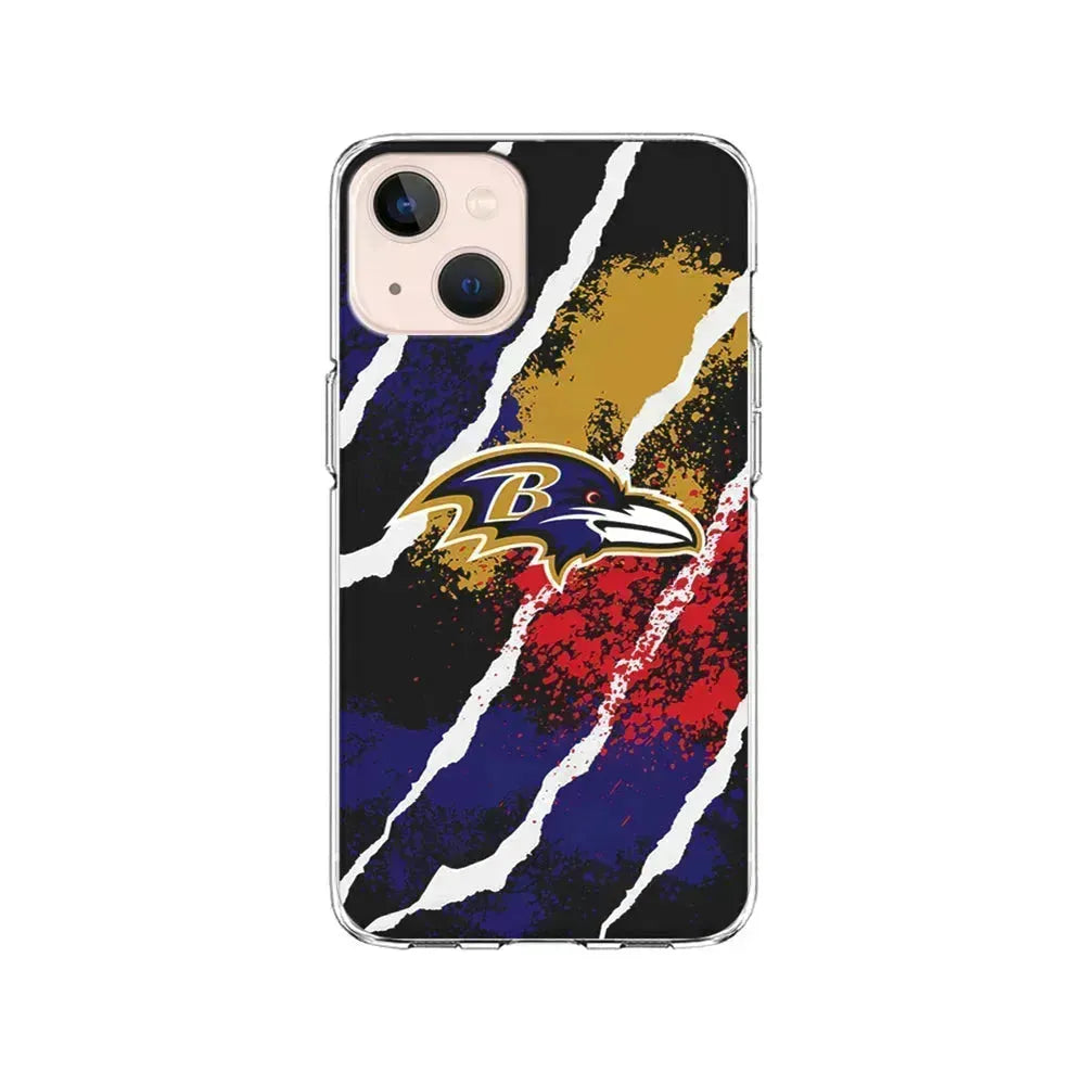 NFL Baltimore Ravens Color Spots iPhone 13 Mini Case-Clear Soft Case-Xtracase