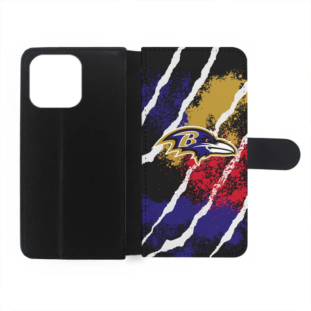 NFL Baltimore Ravens Color Spots iPhone 13 Pro Case-Flip Wallet Case-Xtracase