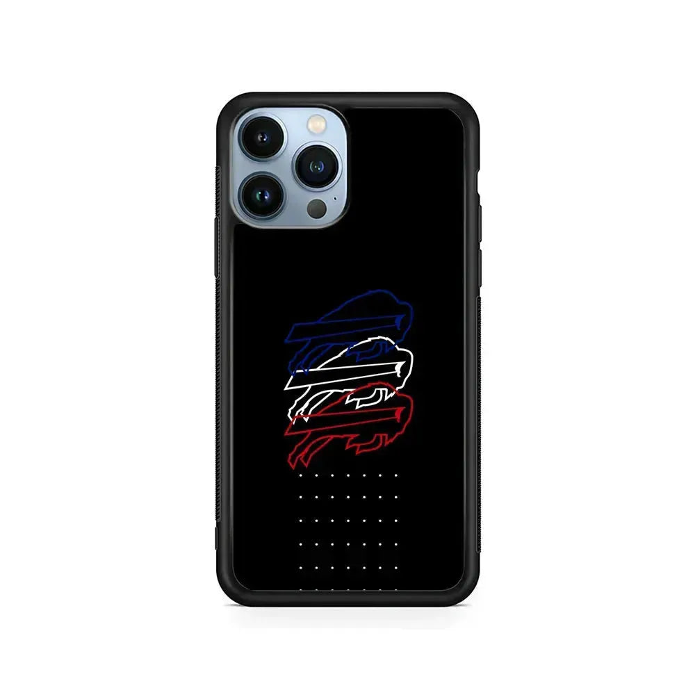 NFL Buffalo Bills Logo iPhone 15 Pro Max Case-Rubber / Black (2D Case)-Xtracase