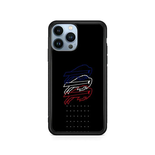 NFL Buffalo Bills Logo iPhone 15 Pro Max Case-Rubber / Black (2D Case)-Xtracase