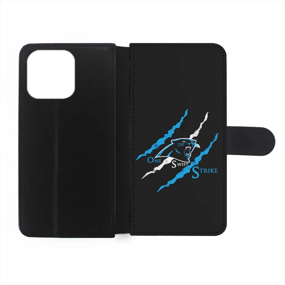 NFL Carolina Panthers Strike iPhone 13 Pro Max Case-Flip Wallet Case-Xtracase
