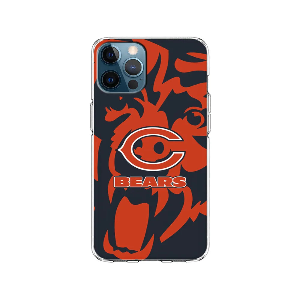 NFL Chicago Bears Scream Silhouette iPhone 13 Pro Case-Clear Soft Case-Xtracase