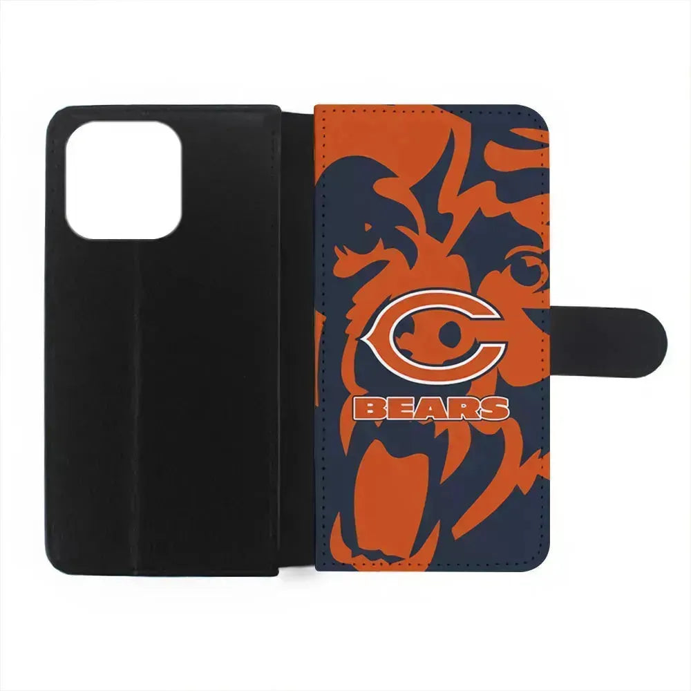 NFL Chicago Bears Scream Silhouette iPhone 13 Mini Case-Flip Wallet Case-Xtracase