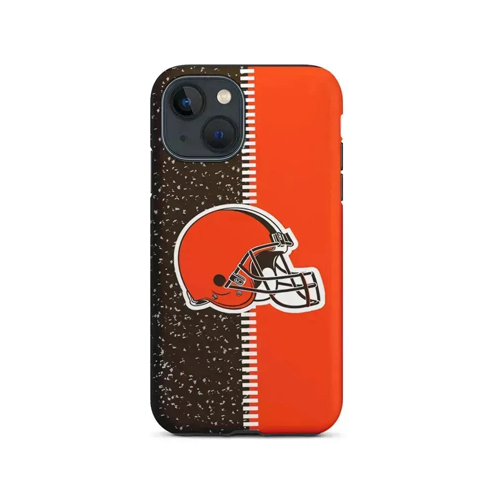 NFL Cleveland Browns Logo iPhone 13 Mini Case-2 in 1 Tough Case-Xtracase