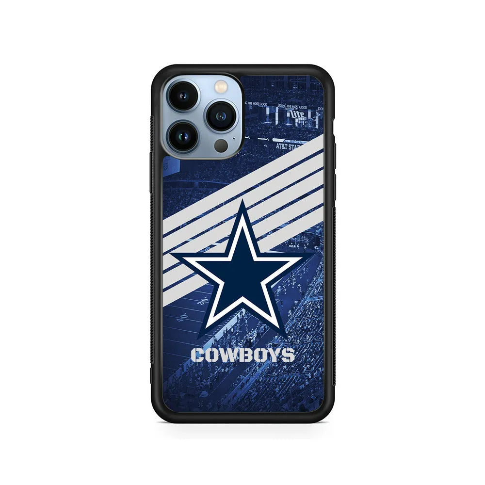 NFL Dallas Cowboys All Blue Stadium iPhone 13 Pro Case-Rubber / Black (2D Case)-Xtracase