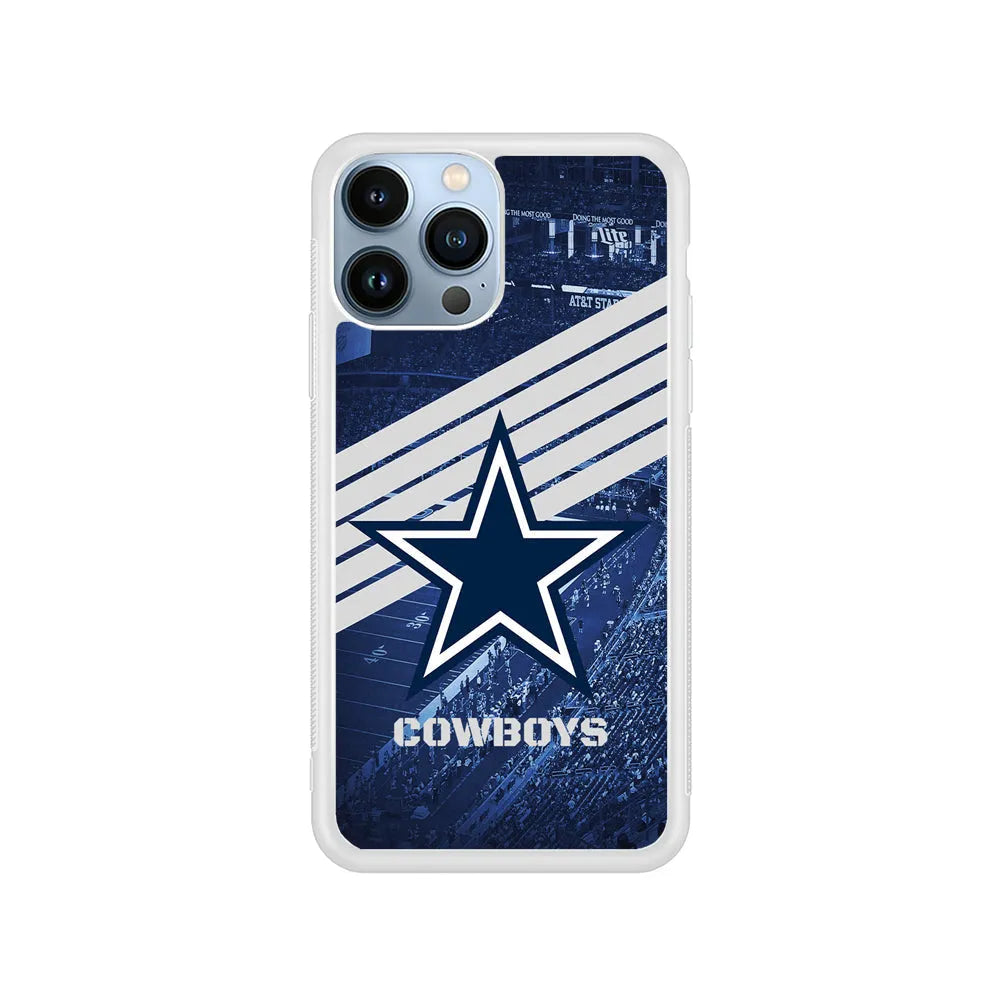 NFL Dallas Cowboys All Blue Stadium iPhone 13 Pro Case-Rubber / White (2D Case)-Xtracase