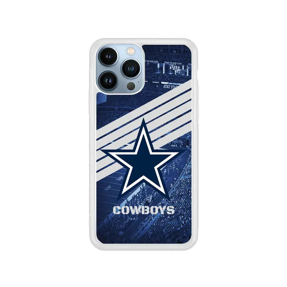 NFL Dallas Cowboys All Blue Stadium iPhone 15 Pro Max Case-Rubber / White (2D Case)-Xtracase