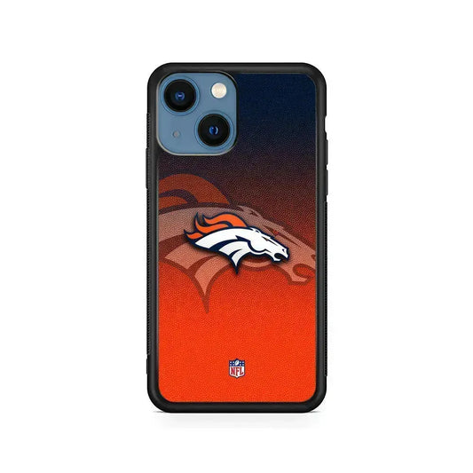 NFL Denver Broncos Gradation Color iPhone 13 Mini Case-Rubber / Black (2D Case)-Xtracase