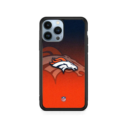 NFL Denver Broncos Gradation Color iPhone 15 Pro Max Case-Rubber / Black (2D Case)-Xtracase