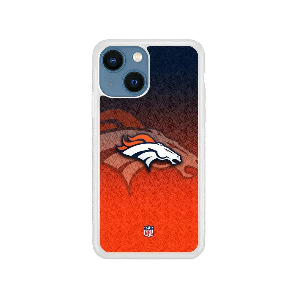 NFL Denver Broncos Gradation Color iPhone 13 Mini Case-Rubber / White (2D Case)-Xtracase