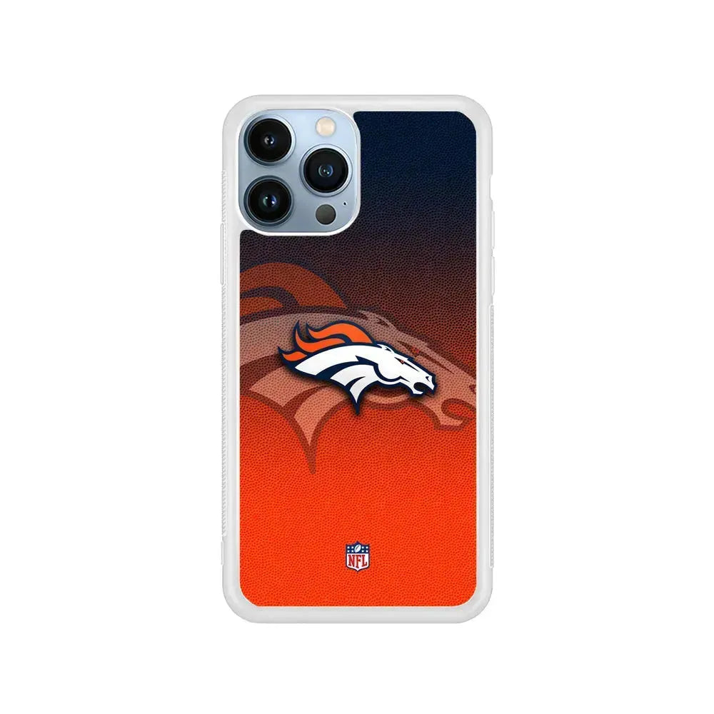 NFL Denver Broncos Gradation Color iPhone 15 Pro Max Case-Rubber / White (2D Case)-Xtracase