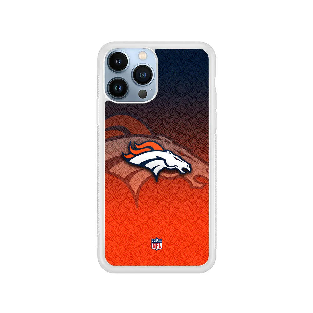 NFL Denver Broncos Gradation Color iPhone 13 Pro Case-Rubber / White (2D Case)-Xtracase