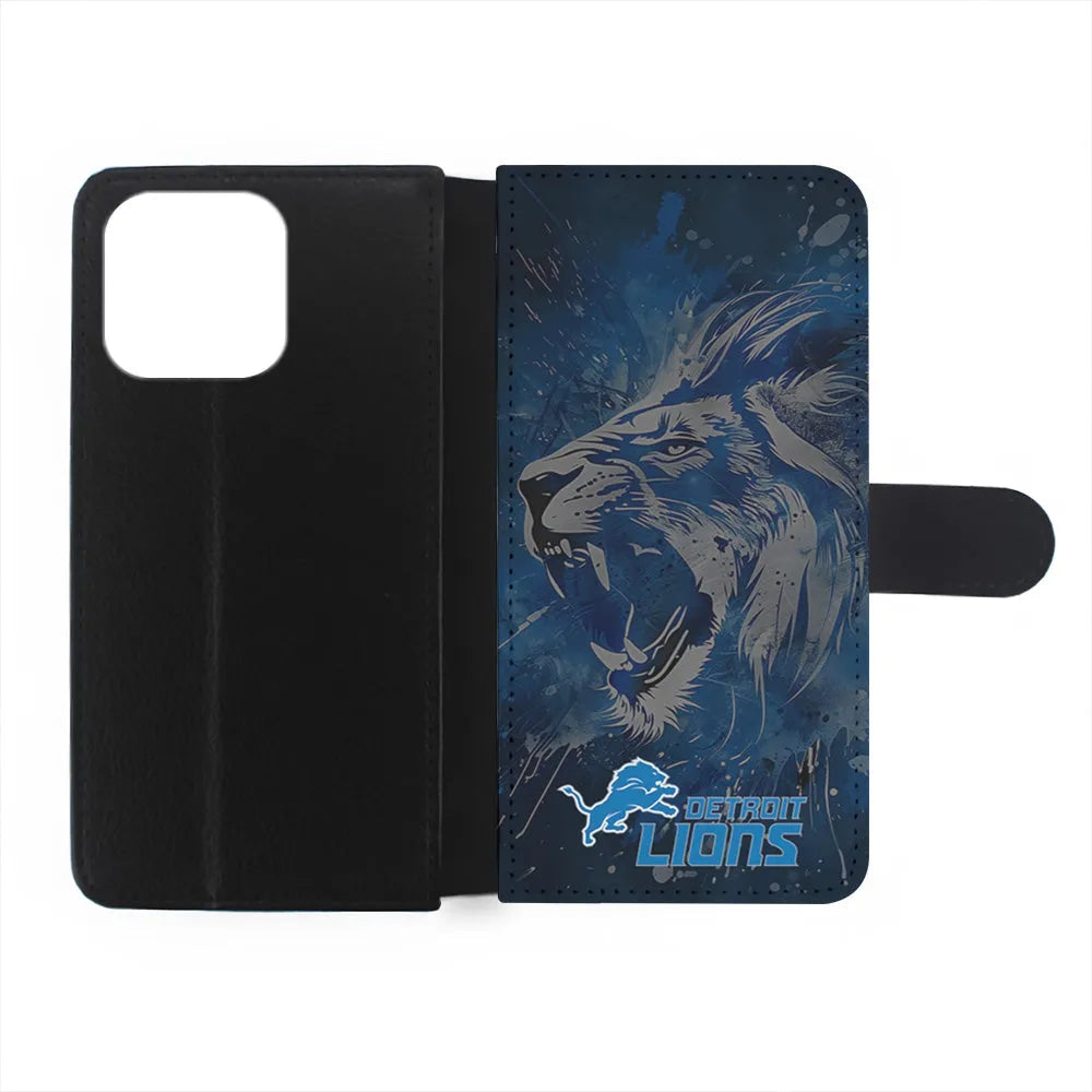 NFL Detroit Lions Roar iPhone 13 Pro Max Case-Flip Wallet Case-Xtracase